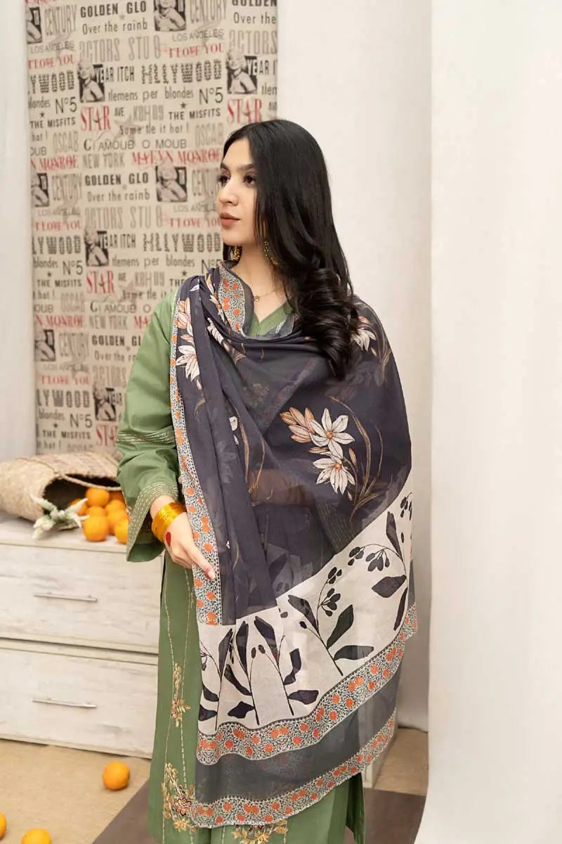 Zellbury | Unstitched | Embroidered Lawn 3 Piece | EC 510