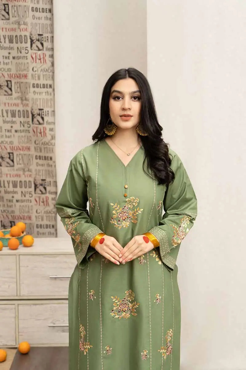 Zellbury | Unstitched | Embroidered Lawn 3 Piece | EC 510