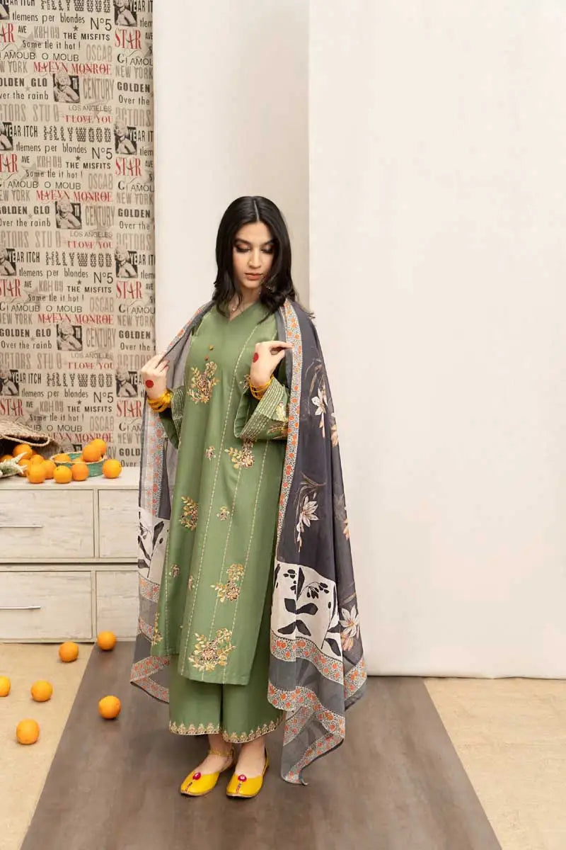 Zellbury | Unstitched | Embroidered Lawn 3 Piece | EC 510