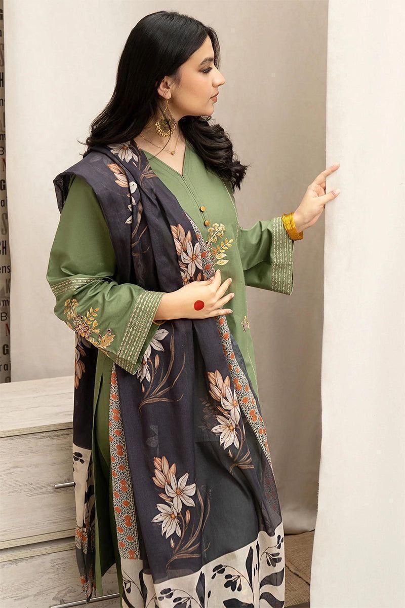 Zellbury | Unstitched | Embroidered Lawn 3 Piece | EC 510